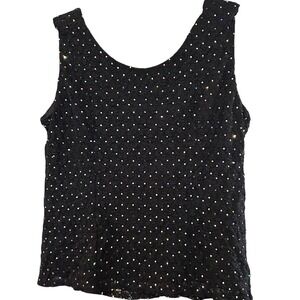 Tank Top Sleeveless Sparkle Embellished Party Cocktail‎ Top Black Size 8